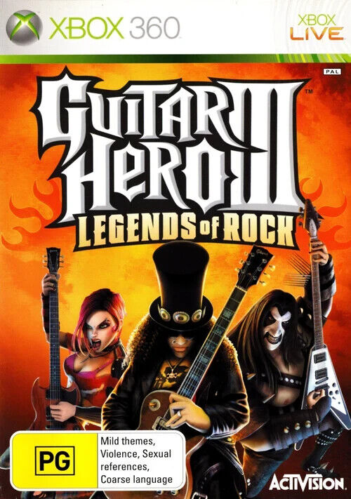 Guitar Hero III: Legends of Rock - Xbox 360 - Complete with Manual
