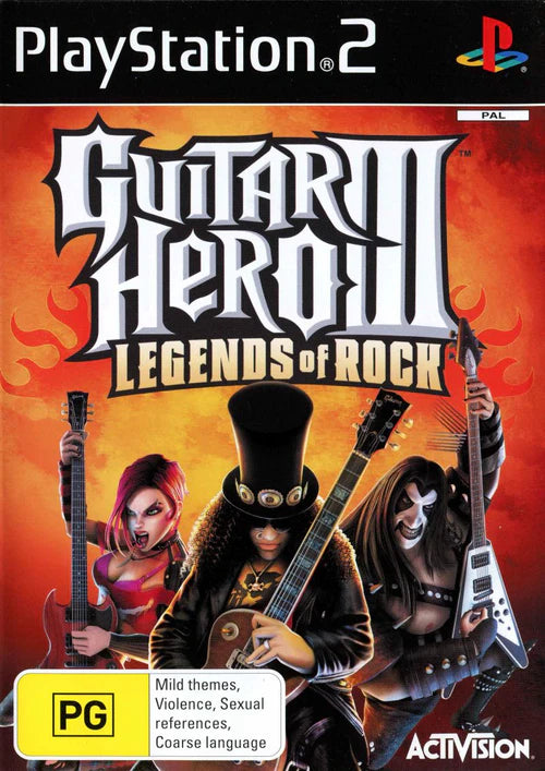 Guitar Hero III: Legends of Rock - PS2 - Complete With Manual