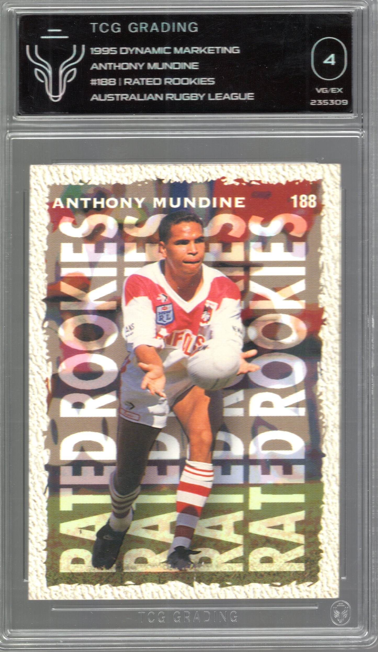 Anthony Mundine 1995 Rated Rookies #188 – TCG Graded 4 (VG/EX)