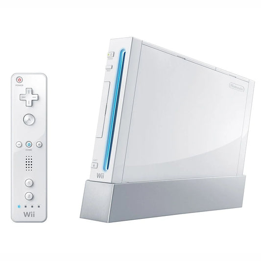 Nintendo Wii Console + WiiMote + Nunchuck - White (Gamecube Compatible) (Preowned)